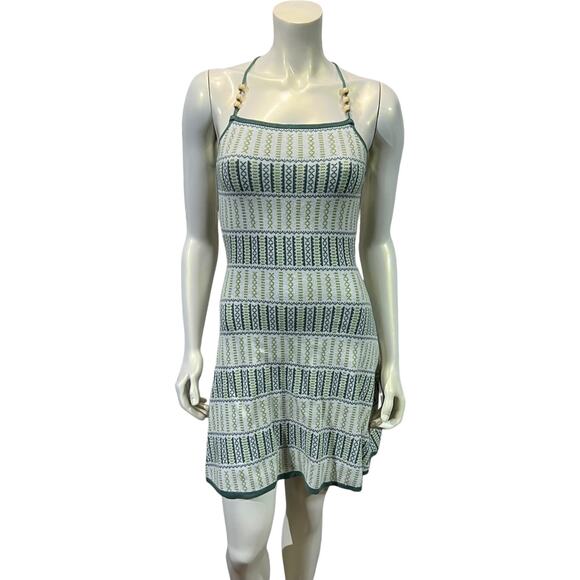 Cider Green Knit Boho Mini Dress – Size Medium - Picture 9 of 16